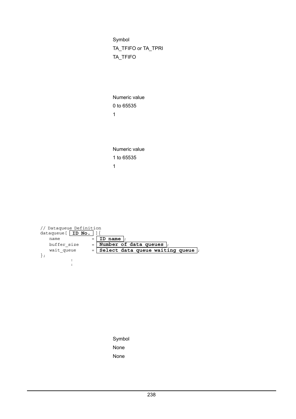 Data queue definition ) | Renesas Emulator System M3T-MR100 User Manual | Page 254 / 306