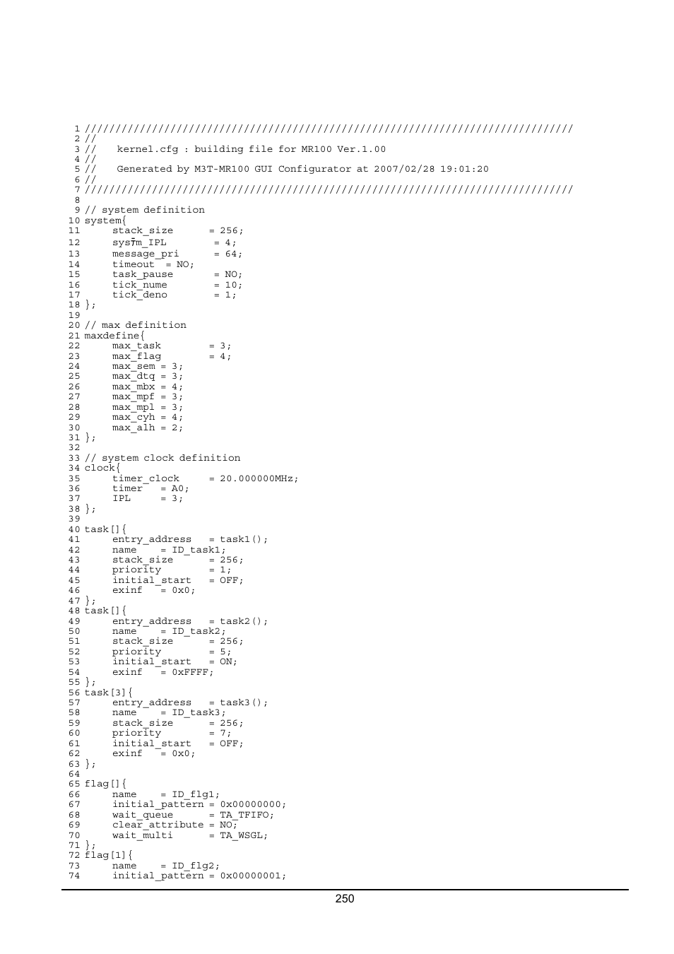 3 configuration file example | Renesas Emulator System M3T-MR100 User Manual | Page 266 / 306