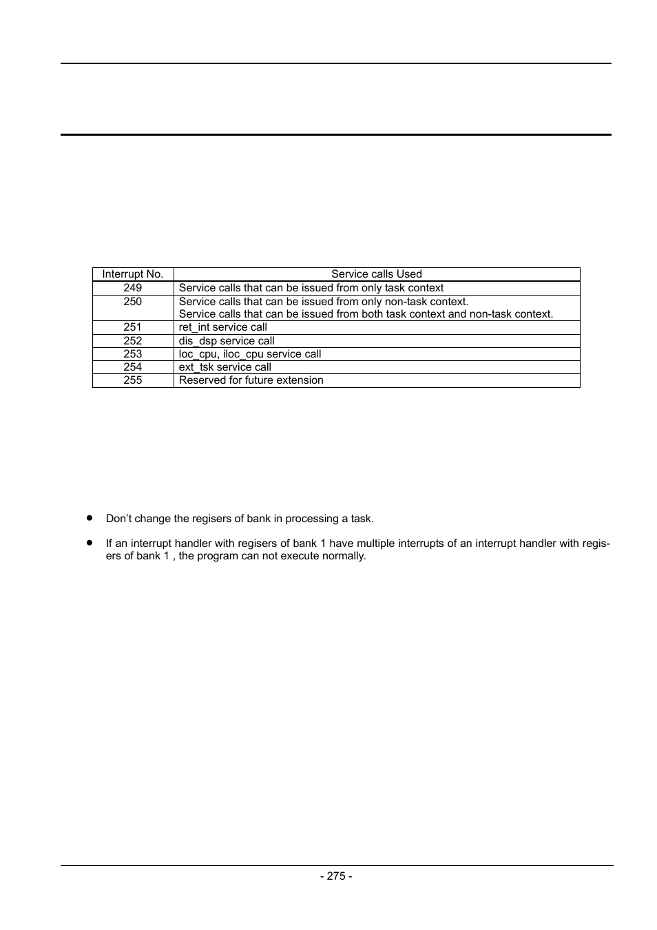 Note, 1 the use of int instruction, 2 the use of registers of bank | 11 note | Renesas Emulator System M3T-MR100 User Manual | Page 291 / 306