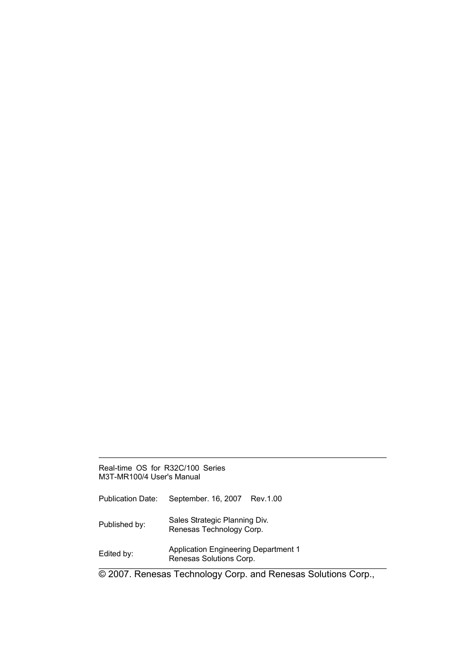 Renesas Emulator System M3T-MR100 User Manual | Page 305 / 306
