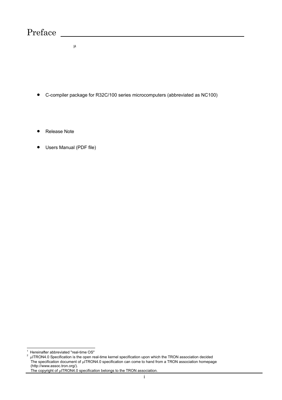 Requirements for mr100 use, Document list, Right of software use | Preface | Renesas Emulator System M3T-MR100 User Manual | Page 5 / 306
