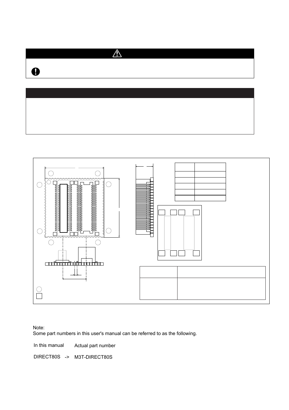 Precautions, External dimensions of m3t-direct80s, Caution | Important | Renesas Direct Dummy IC M3T-DIRECT80S User Manual | Page 5 / 6