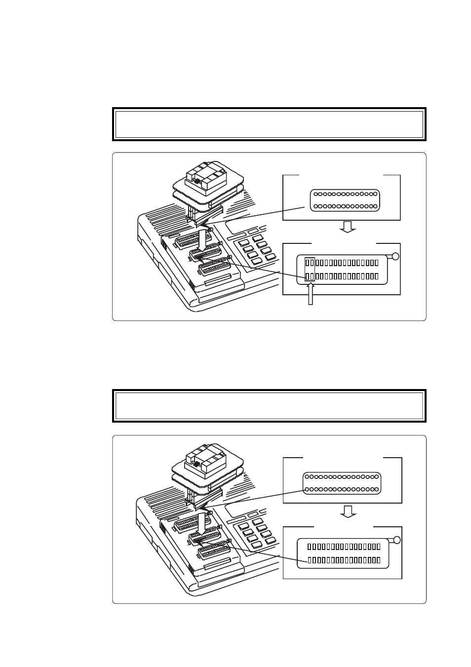 3 attaching the adapter to a prom programmer, 1) for the pca4738d and pca7402d, 2) for the pca4738e and pca7402e | Renesas PCA4738H-100A User Manual | Page 11 / 26