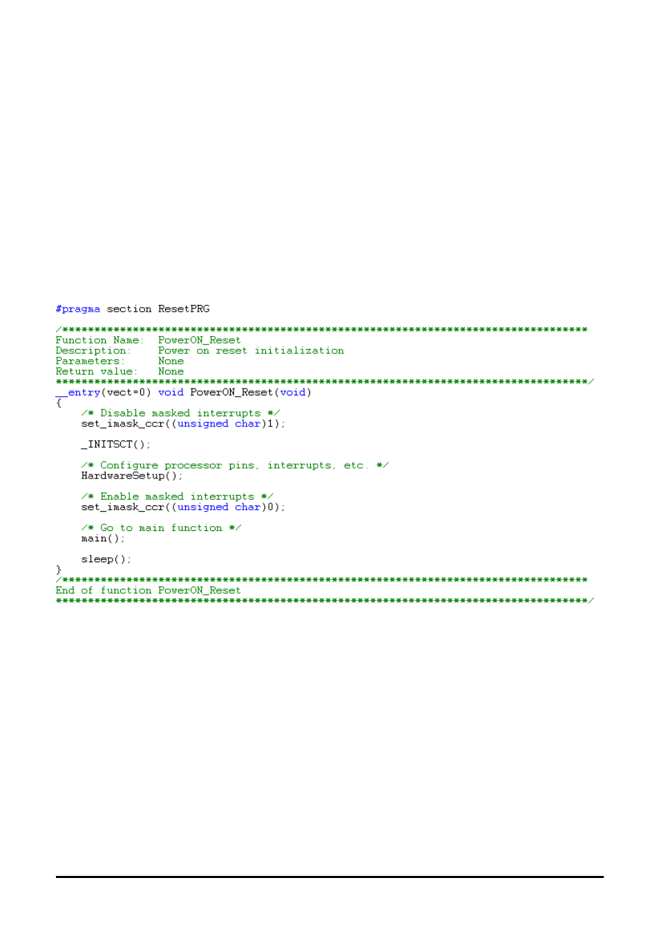Chapter 7. project files, Standard project files, Initialisation code (resetprg.c / resetprg.h) | Board initialisation code (hwsetup.c / hwsetup.h) | Renesas REG10J0083-0100 User Manual | Page 18 / 22