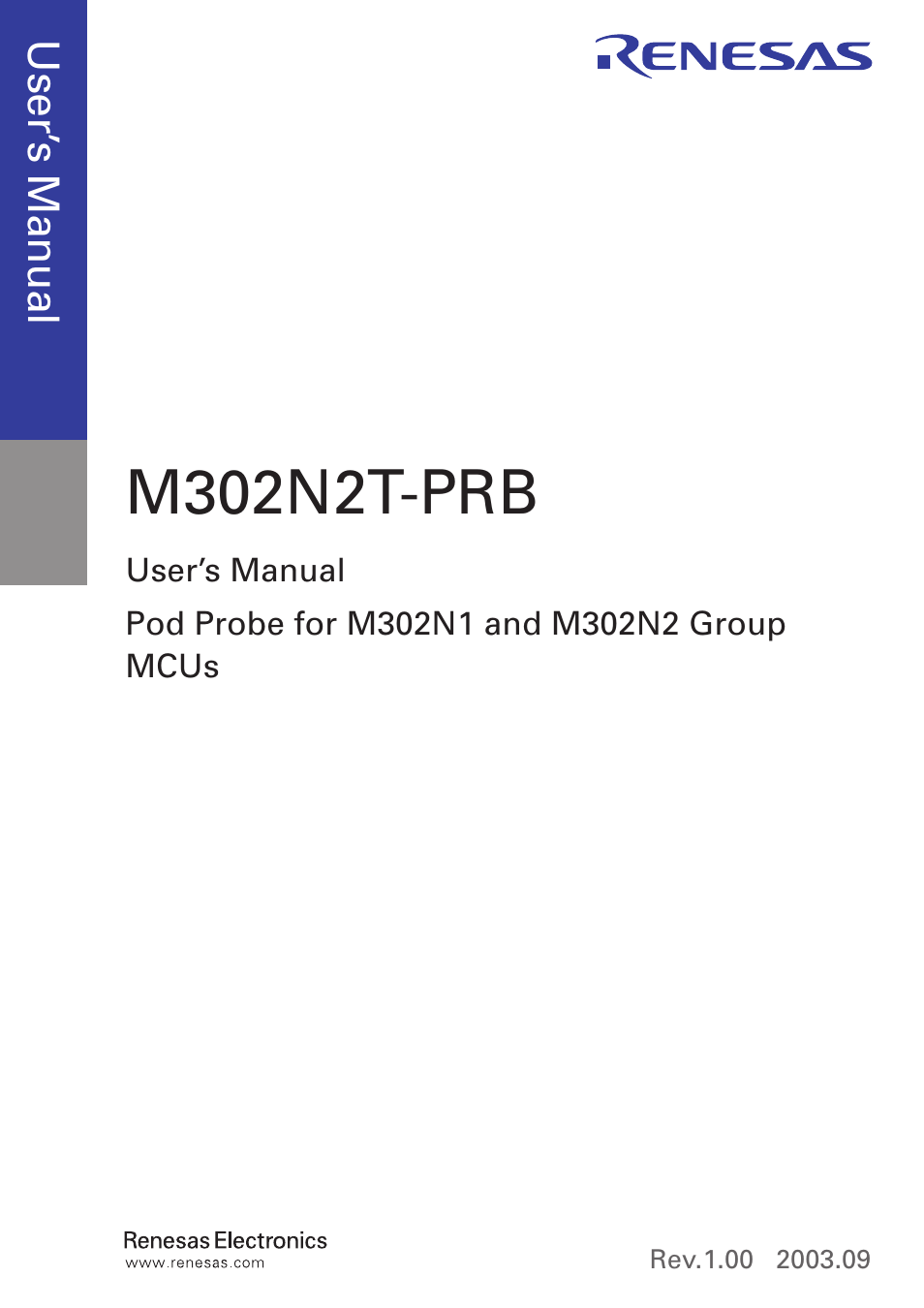 M302n2t-prb | Renesas M302N2 User Manual | Page 3 / 40