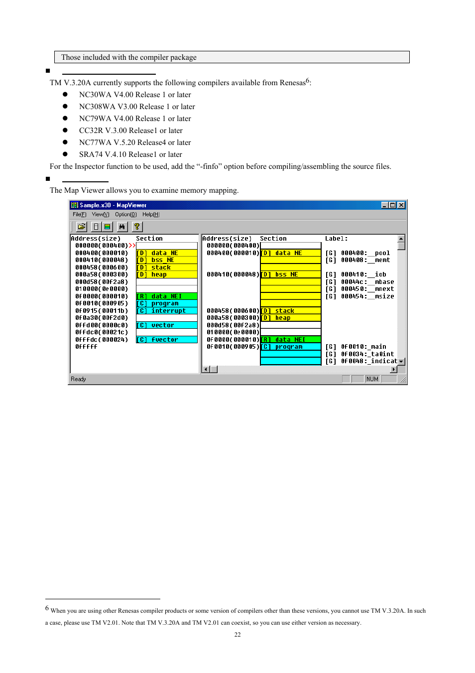 Fig. 2-8 map viewer | Renesas TM V.3.20A User Manual | Page 22 / 92