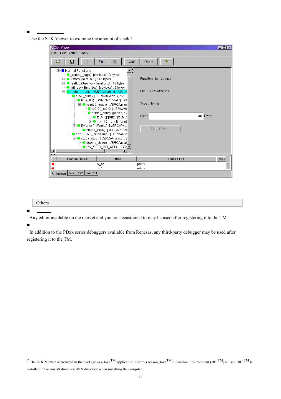 Fig. 2-9 stk viewer | Renesas TM V.3.20A User Manual | Page 23 / 92