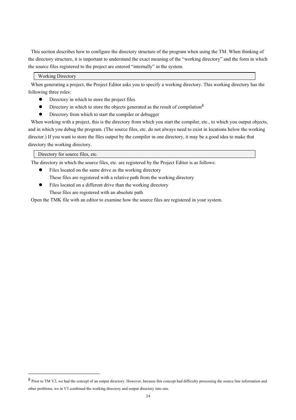 Directory configuration, 4 directory configuration | Renesas TM V.3.20A User Manual | Page 24 / 92