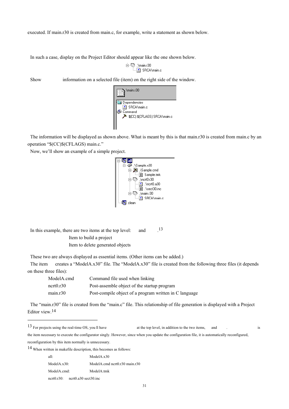 Fig. 3-11 example of a project | Renesas TM V.3.20A User Manual | Page 31 / 92