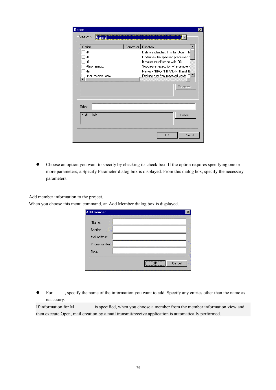 Adding member information, 19 adding member information | Renesas TM V.3.20A User Manual | Page 75 / 92