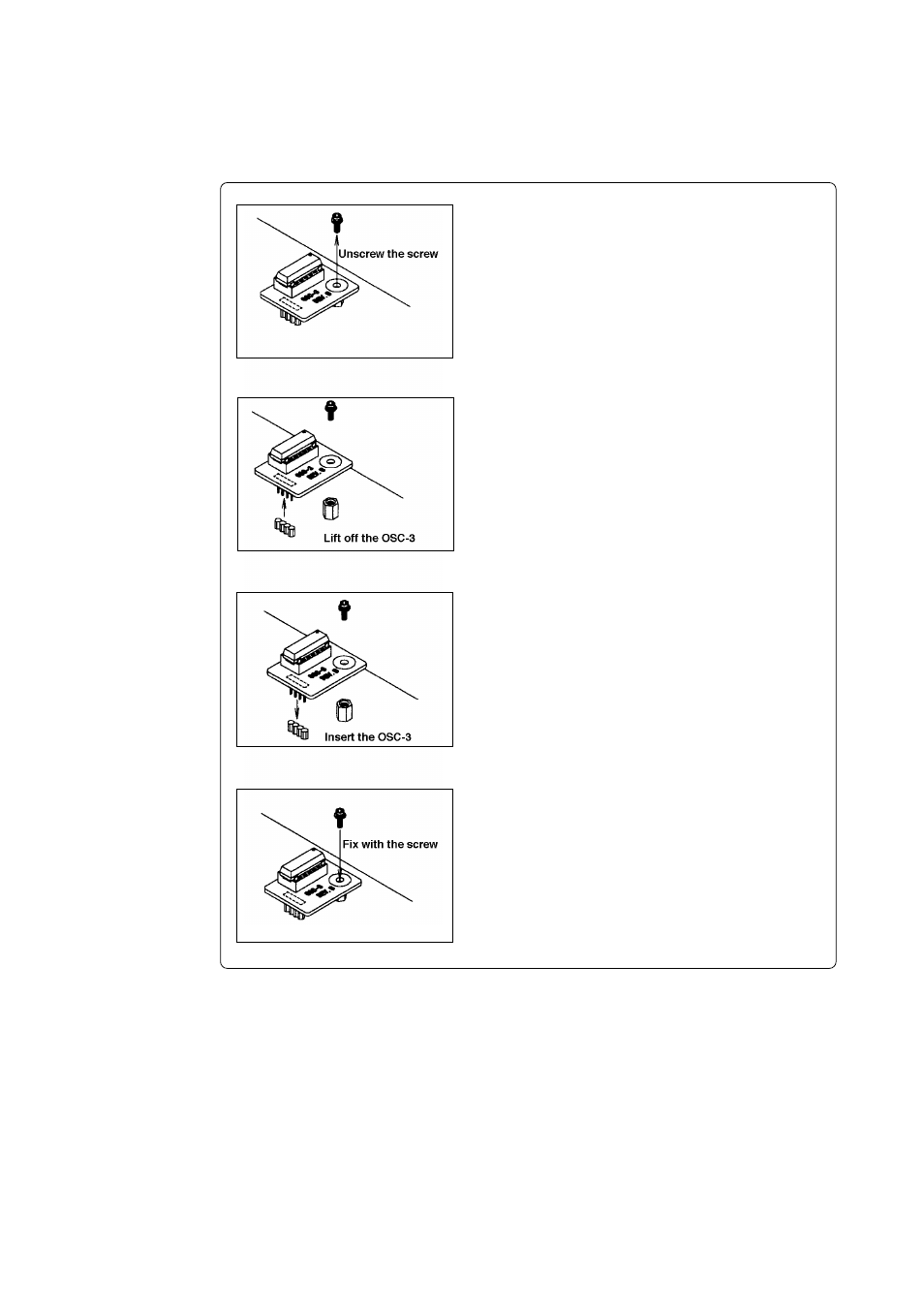 3) replacing the oscillator circuit boards | Renesas Emulation Pod M306V2T-RPD-E User Manual | Page 34 / 74