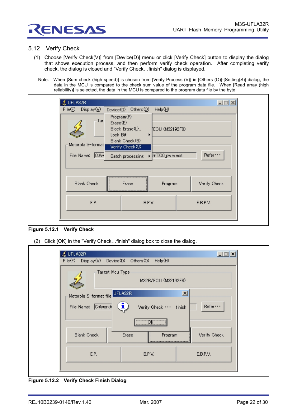 12 verify check | Renesas M3S-UFLA32R User Manual | Page 28 / 39