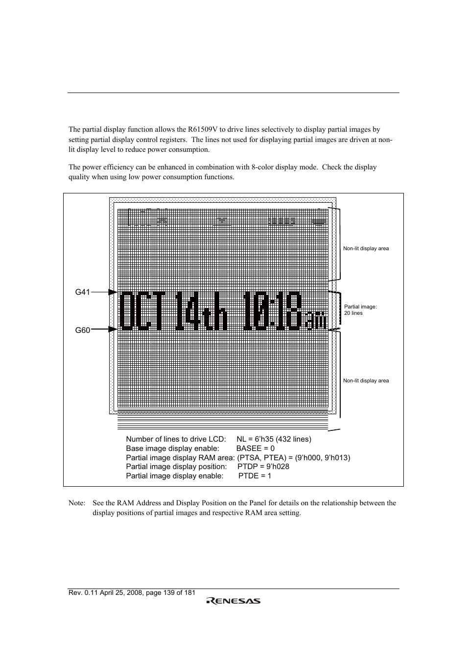 Partial display function | Renesas R61509V User Manual | Page 139 / 181