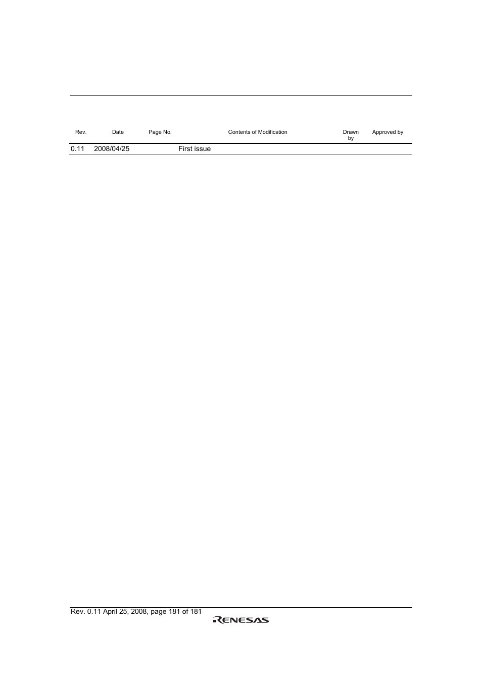 Revision record | Renesas R61509V User Manual | Page 181 / 181