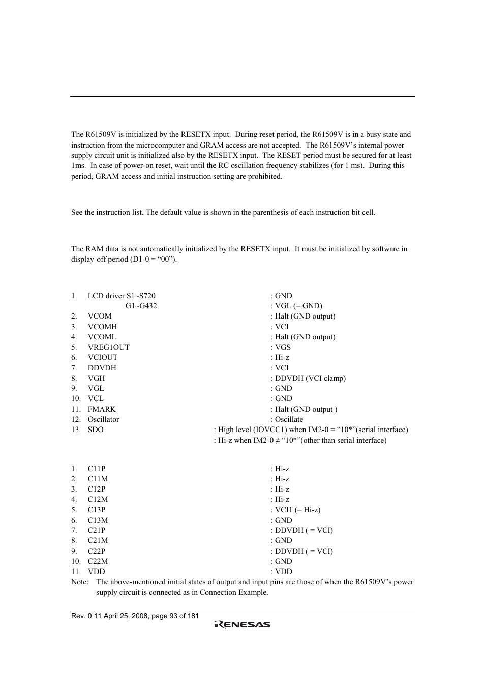 Renesas R61509V User Manual | Page 93 / 181