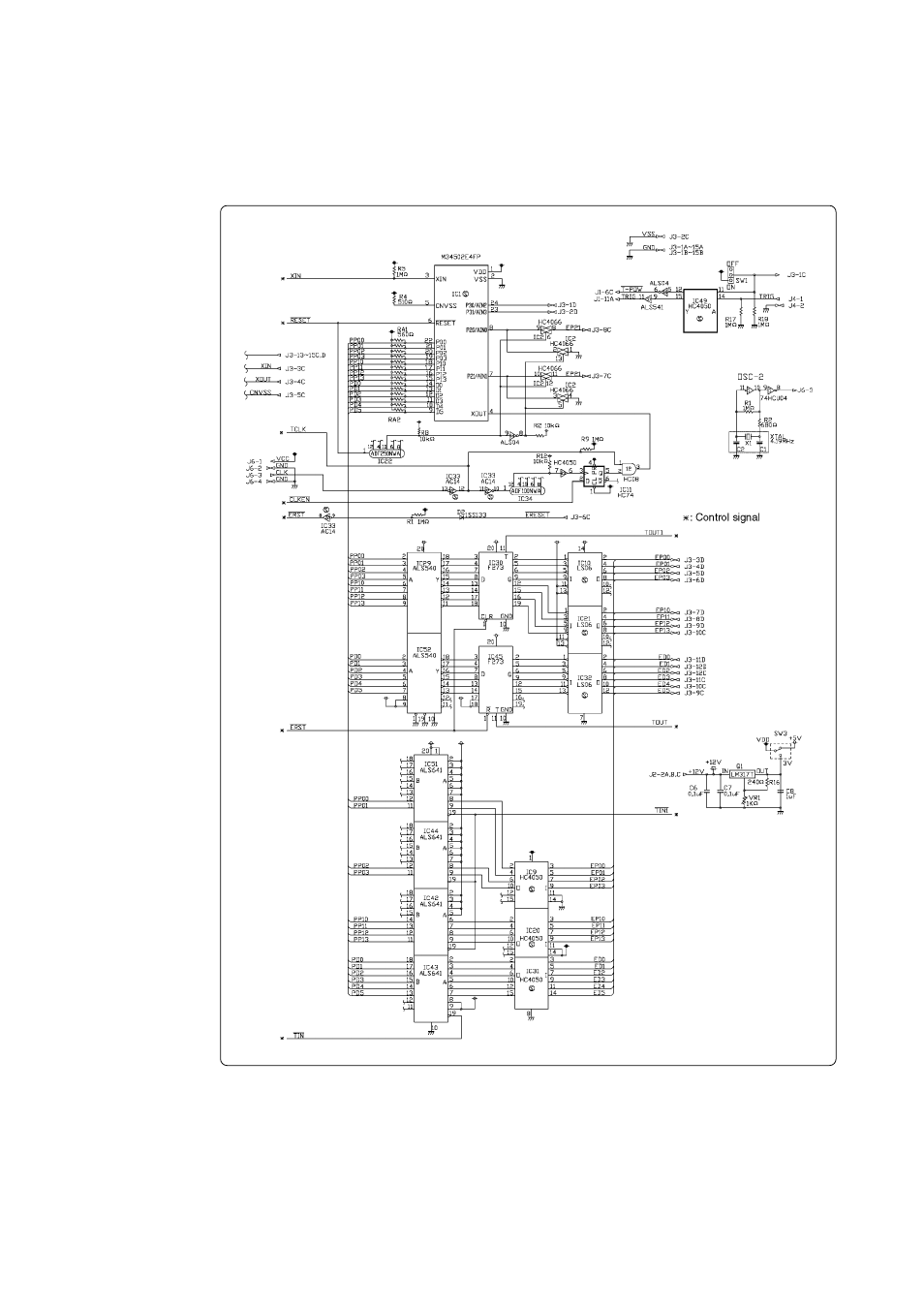 Connection circuit diagram of the m34502t-mcu | Renesas M34502T-MCU User Manual | Page 35 / 40