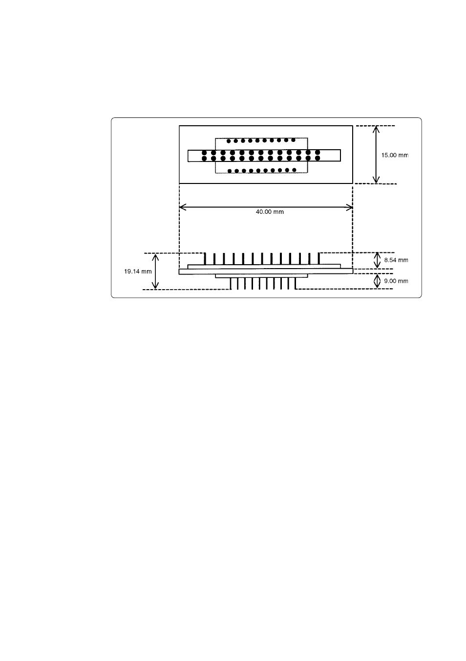 External dimensions of the pitch converter board, 1 m34501t-ptc | Renesas M34502T-MCU User Manual | Page 37 / 40