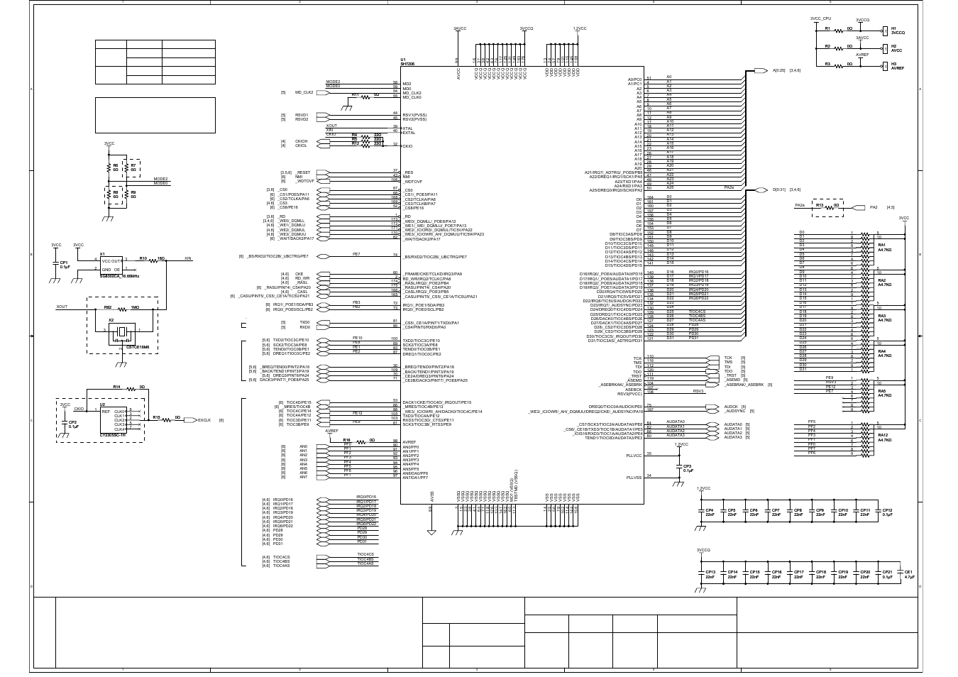 Sh7206, M3a-hs60, Renesas solutions corporation | Ver. 1.0, Change, Cpu sh7206, Date approved scale designed checked drawn | Renesas M3A-HS60 User Manual | Page 52 / 60