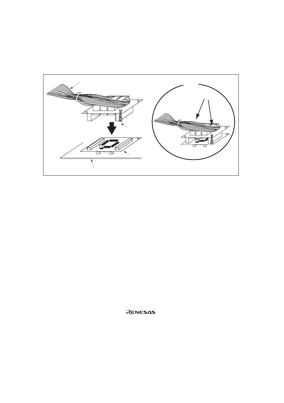5connecting cable body to cable head, Figure 4 fastening cable body | Renesas QFP-64A User Manual | Page 12 / 19