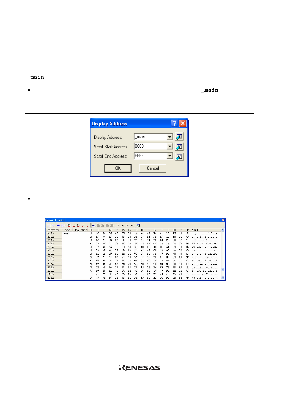 11 viewing memory | Renesas Emulator System E8 User Manual | Page 126 / 166