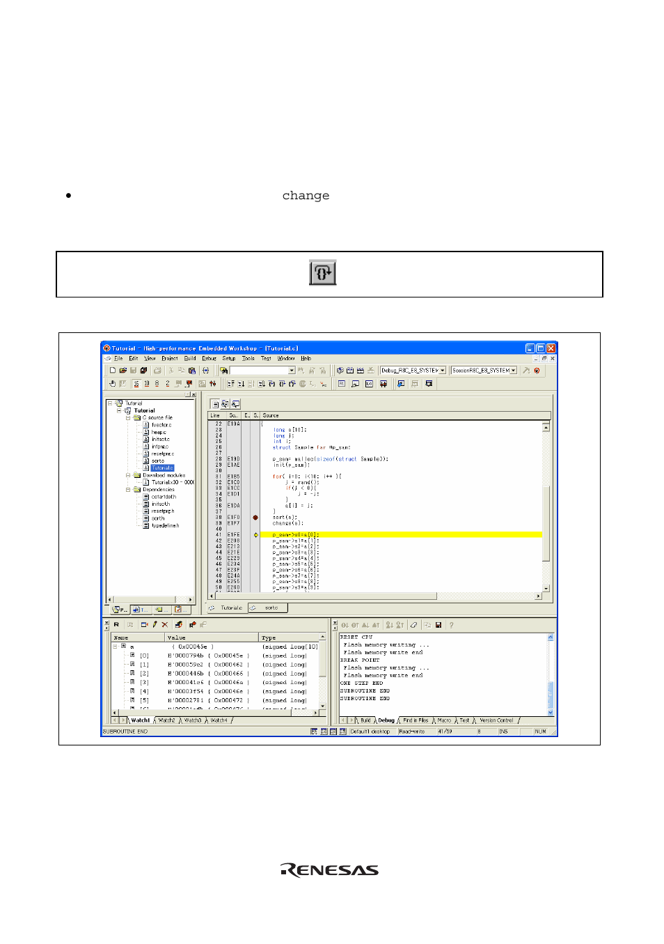 3 executing [step over] command | Renesas Emulator System E8 User Manual | Page 132 / 166