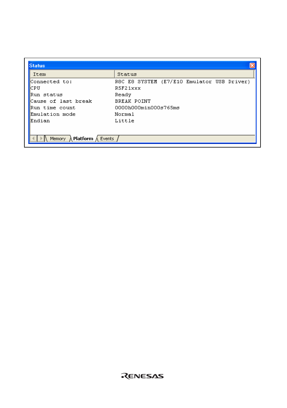 Renesas Emulator System E8 User Manual | Page 138 / 166