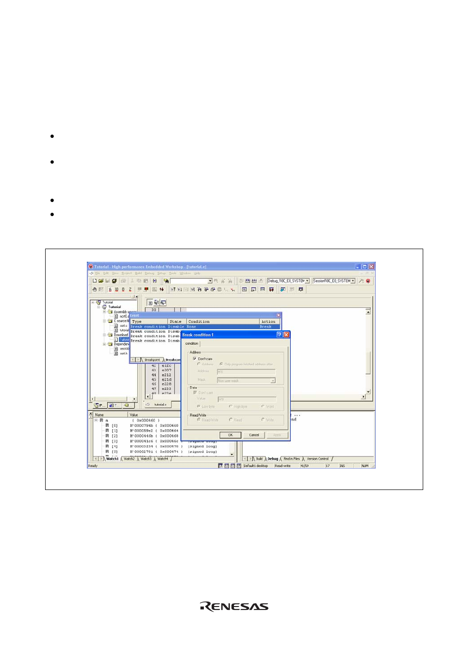 17 hardware break function | Renesas Emulator System E8 User Manual | Page 139 / 166