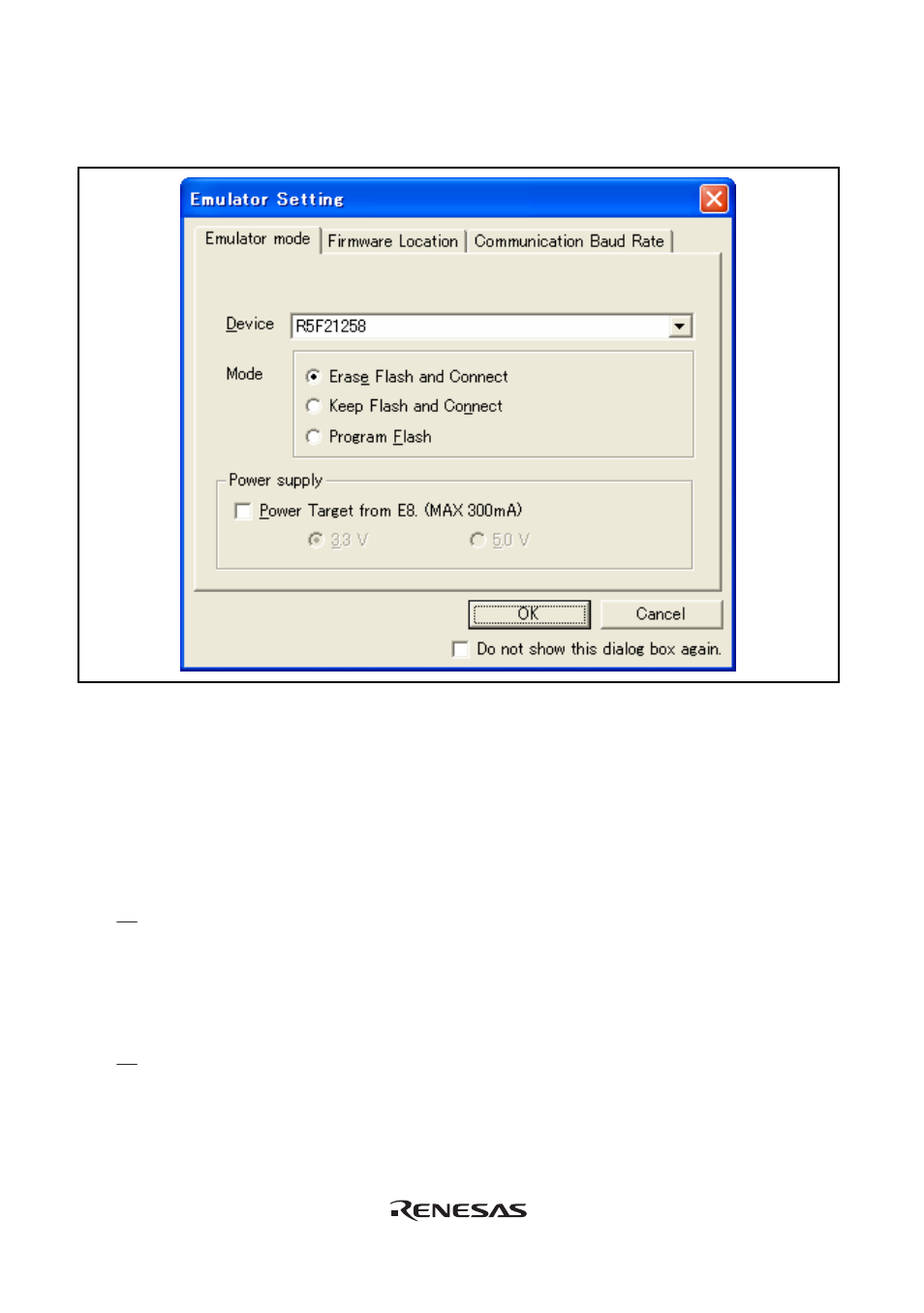 Renesas Emulator System E8 User Manual | Page 46 / 166