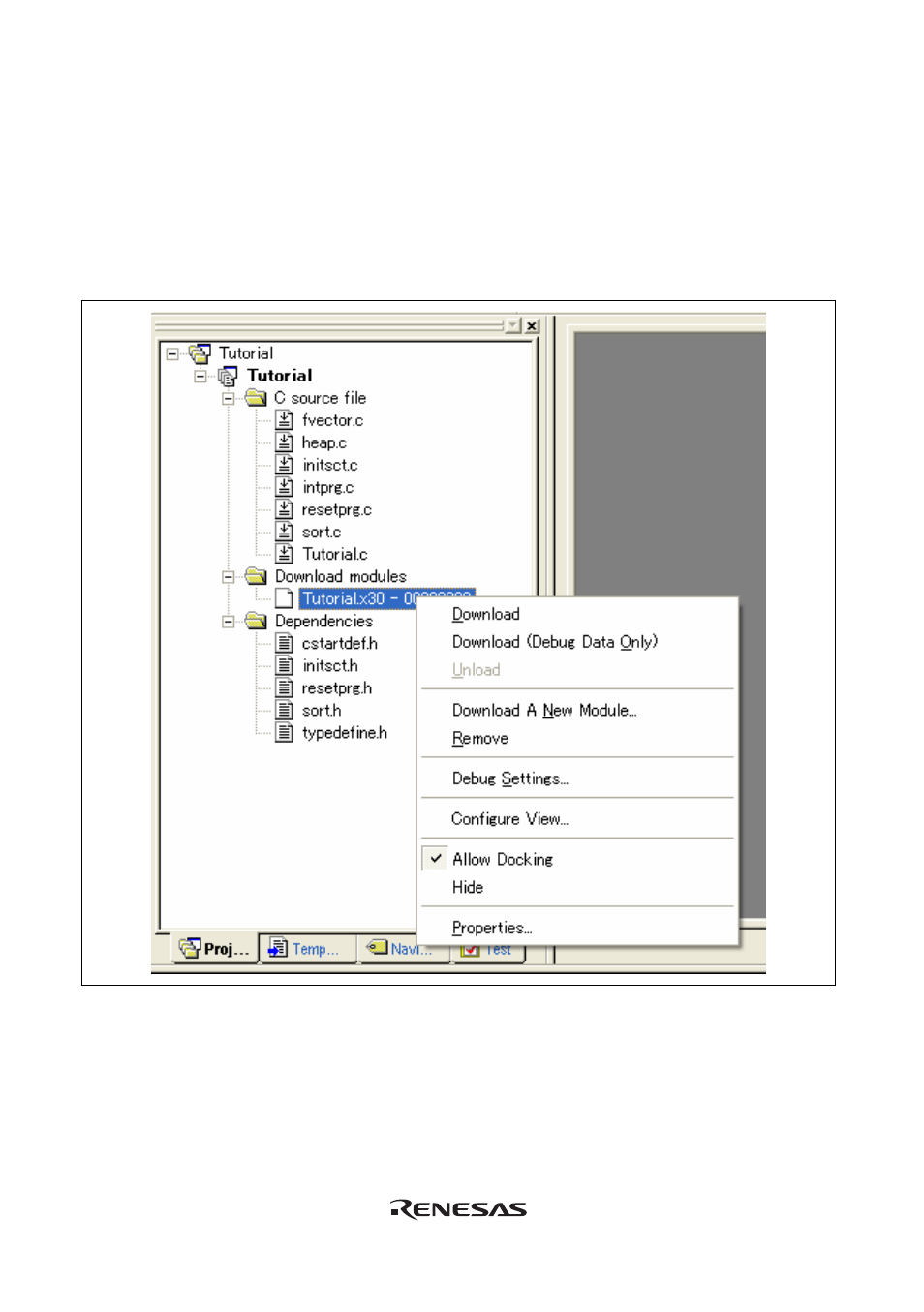 2 downloading a program, Downloading a program | Renesas Emulator System E8 User Manual | Page 78 / 166