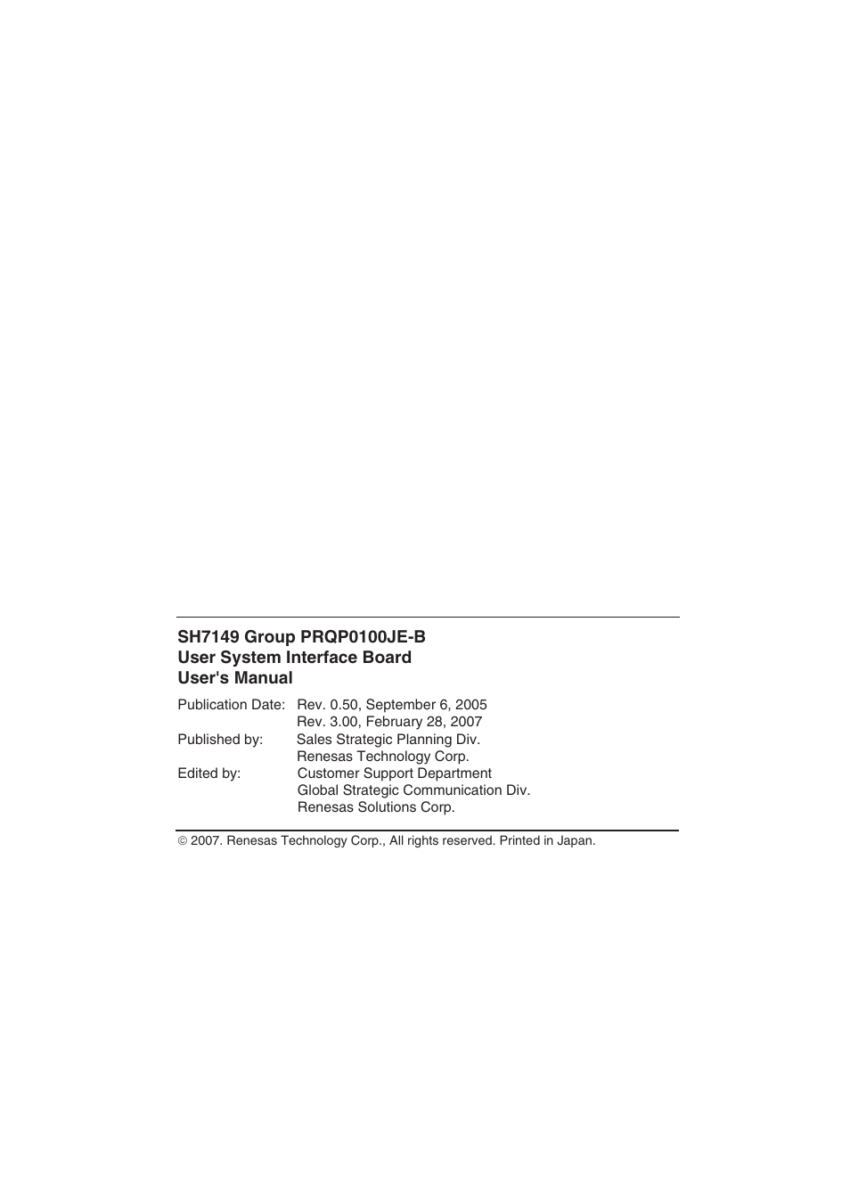 Colophon | Renesas R0E571490CFJ00 User Manual | Page 45 / 48