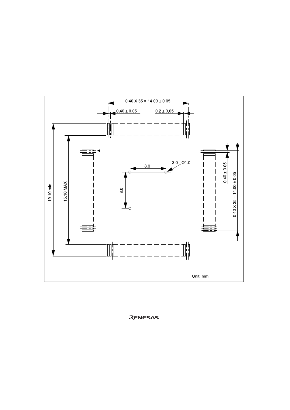 3recommended dimensions for user system mount pad, Figure 6 recommended dimensions for mount pad, Recommended dimensions for user system mount pad | Renesas TFP-144 User Manual | Page 16 / 22