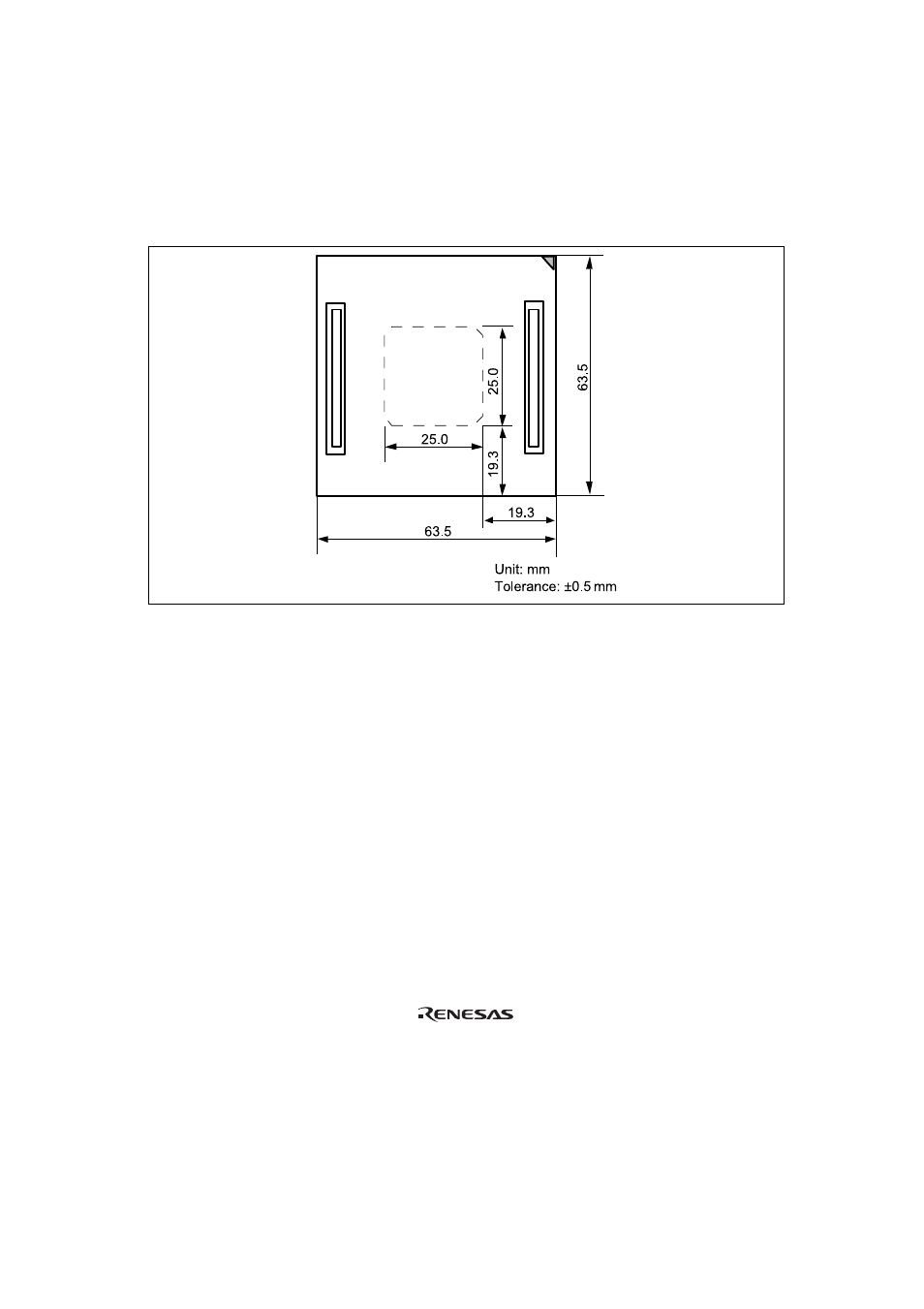 4dimensions for user system interface cable head, Dimensions for user system interface cable head | Renesas TFP-144 User Manual | Page 17 / 22