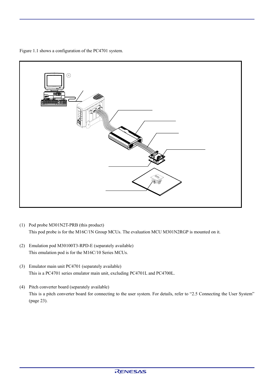 3 system configuration, 1 system configuration | Renesas Pod probe for M16C/1N Group M301N2T-PRB User Manual | Page 15 / 50