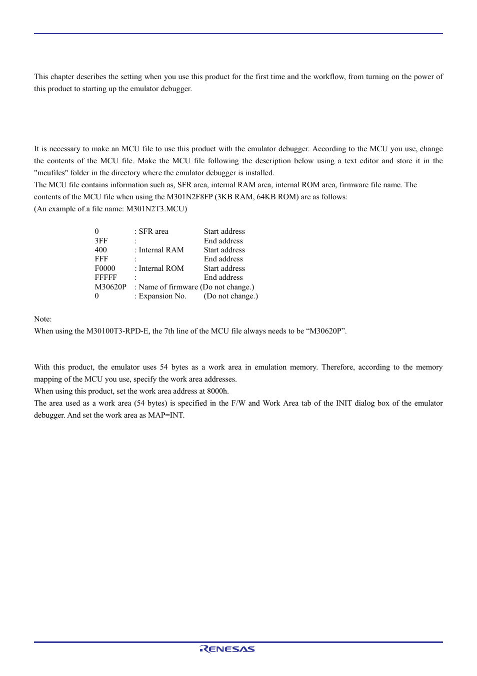 Usage, 1 when using this product for the first time, 1 making an mcu file | 2 setting the work area | Renesas Pod probe for M16C/1N Group M301N2T-PRB User Manual | Page 27 / 50