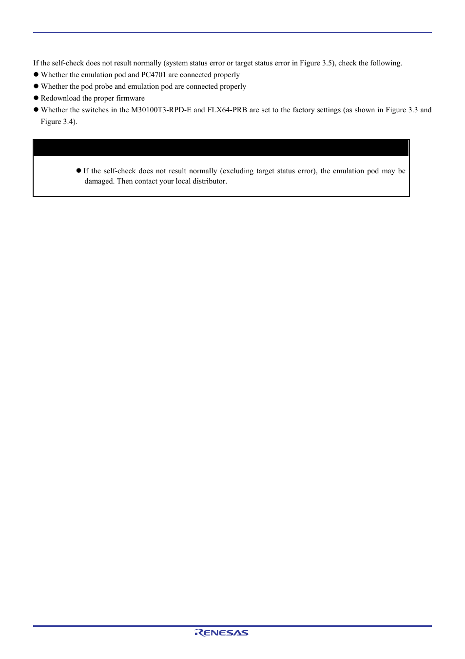 2 if an error is detected in the self-check, Important | Renesas Pod probe for M16C/1N Group M301N2T-PRB User Manual | Page 32 / 50