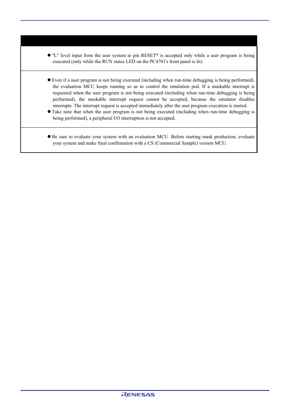 Important | Renesas Pod probe for M16C/1N Group M301N2T-PRB User Manual | Page 36 / 50