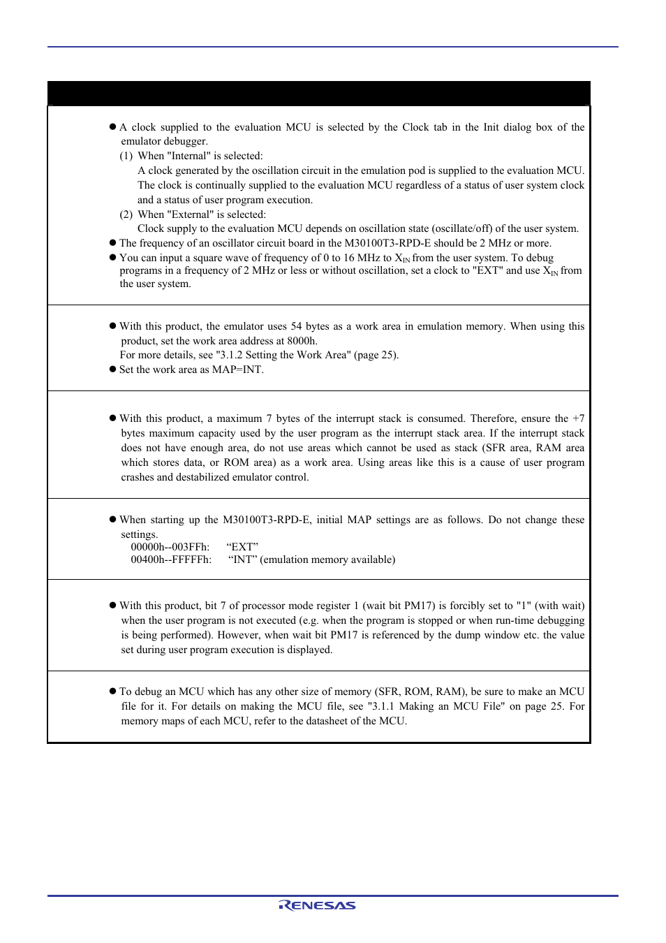 Important | Renesas Pod probe for M16C/1N Group M301N2T-PRB User Manual | Page 39 / 50
