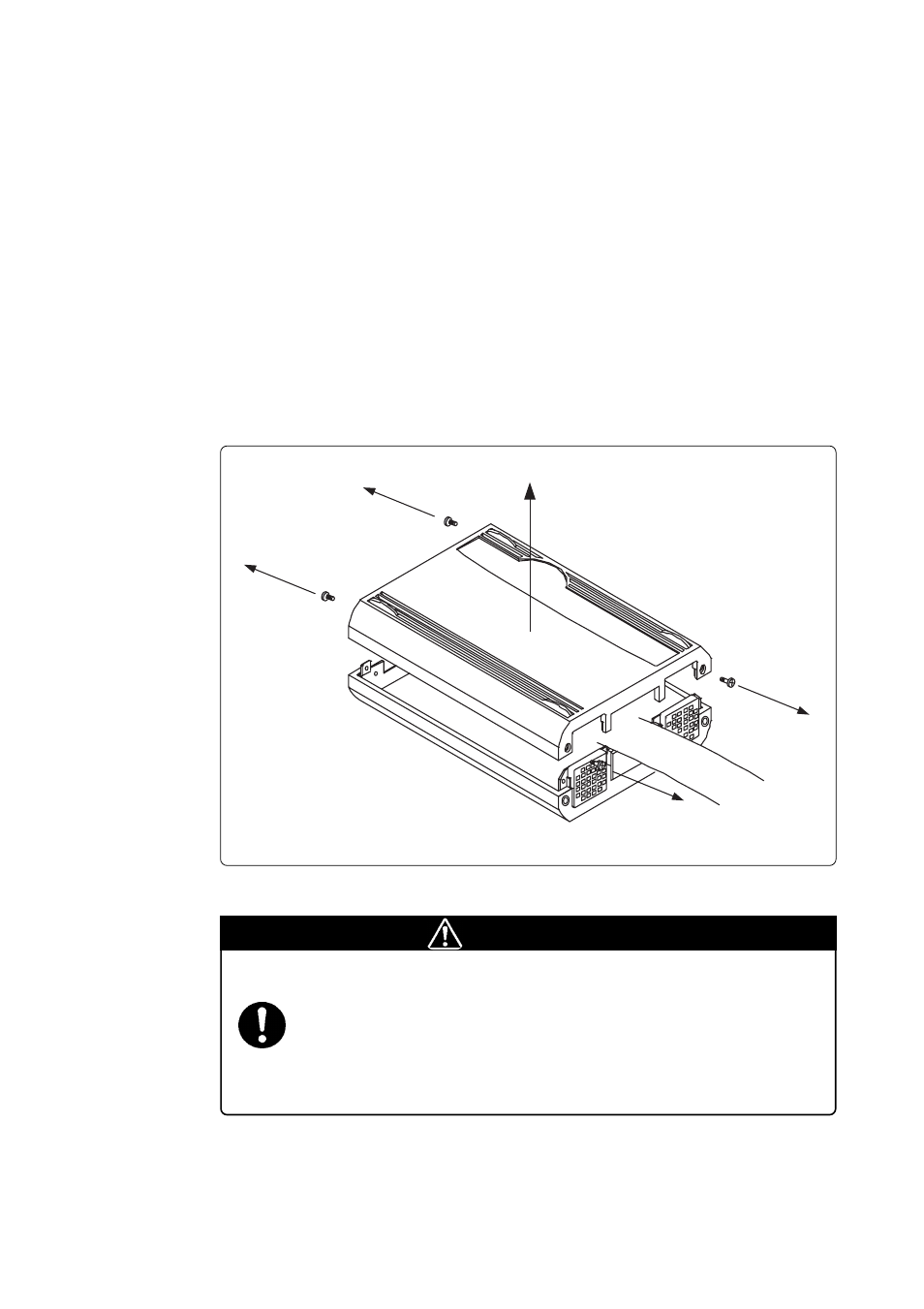 1 removing and closing the upper cover, Chapter 3. setting up, Caution | When removing and closing the upper cover | Renesas Emulation Pod M306N4T3-RPD-E User Manual | Page 28 / 76