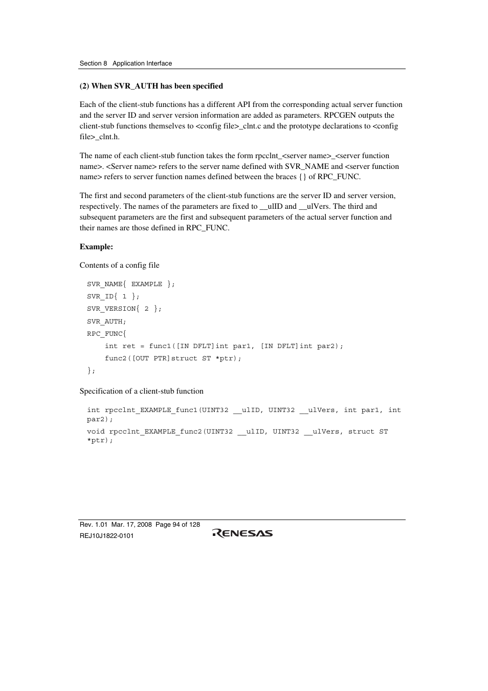 Renesas Stub Generator V.1.00 User Manual | Page 106 / 144