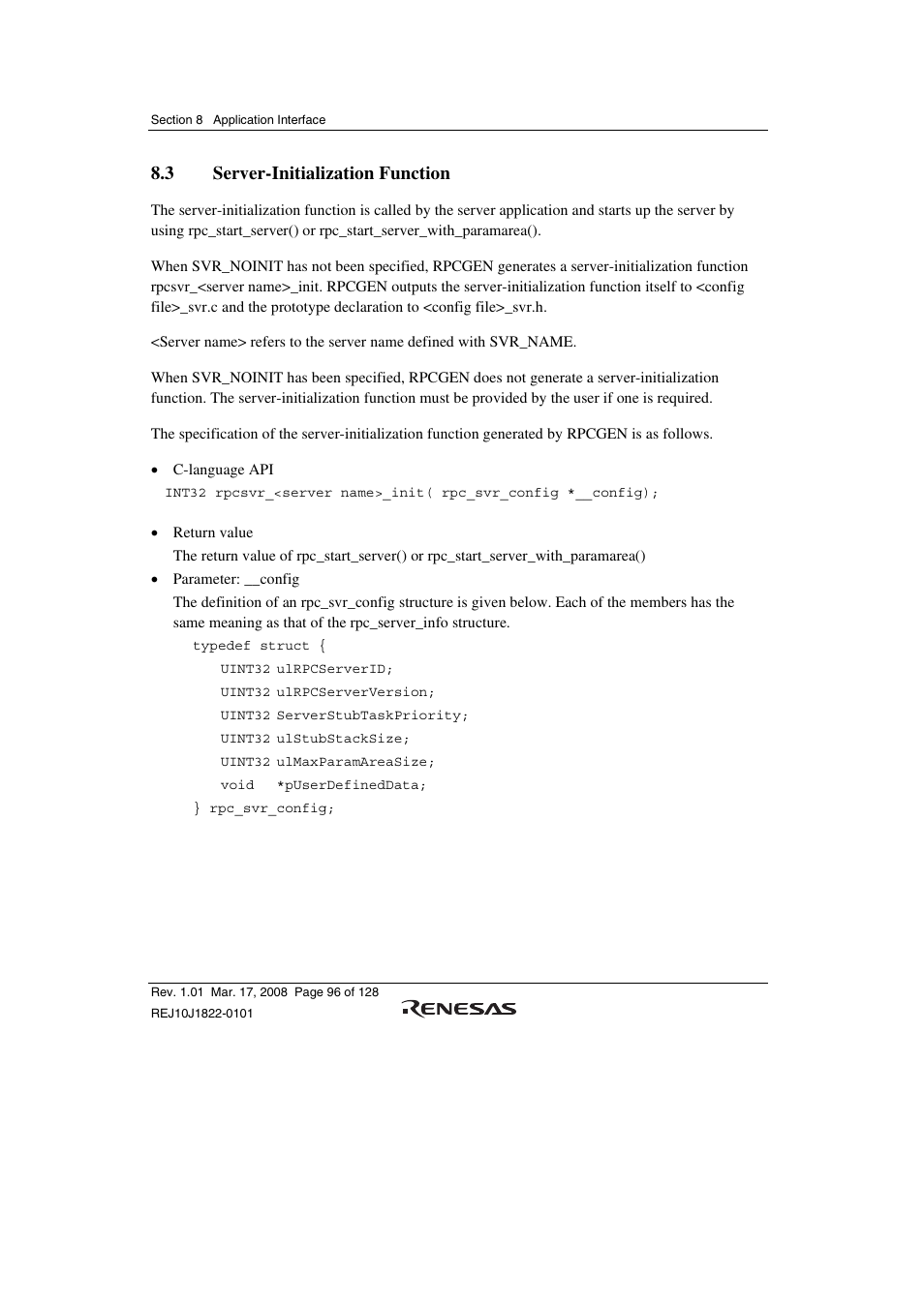 3 server-initialization function | Renesas Stub Generator V.1.00 User Manual | Page 108 / 144