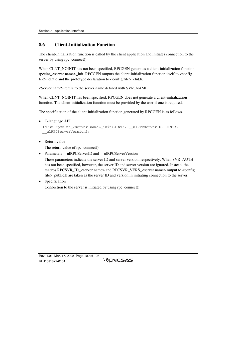 6 client-initialization function | Renesas Stub Generator V.1.00 User Manual | Page 112 / 144