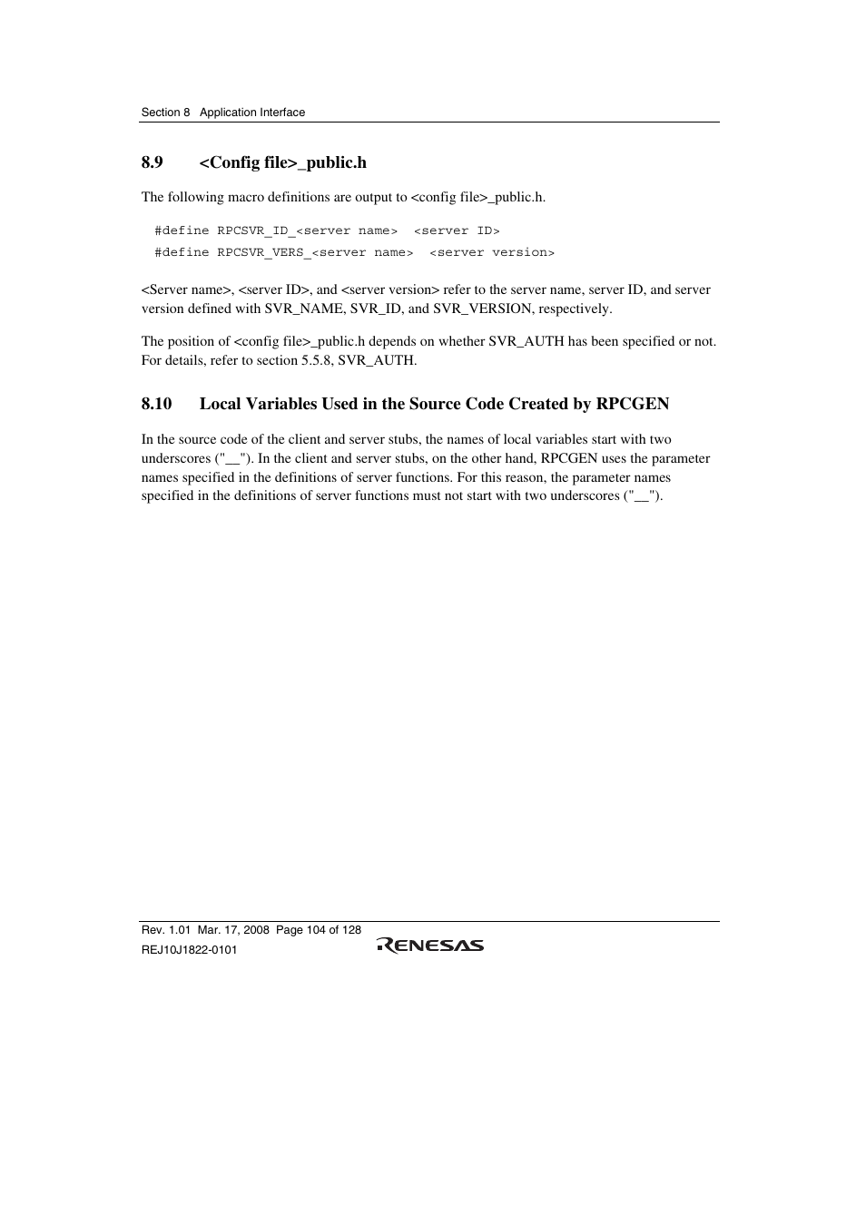 9 <config file>_public.h | Renesas Stub Generator V.1.00 User Manual | Page 116 / 144