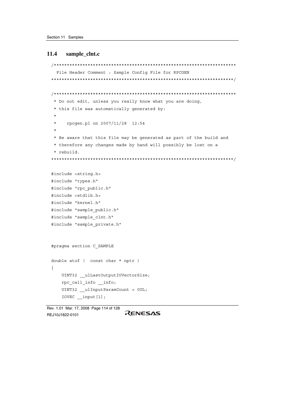 4 sample_clnt.c | Renesas Stub Generator V.1.00 User Manual | Page 126 / 144