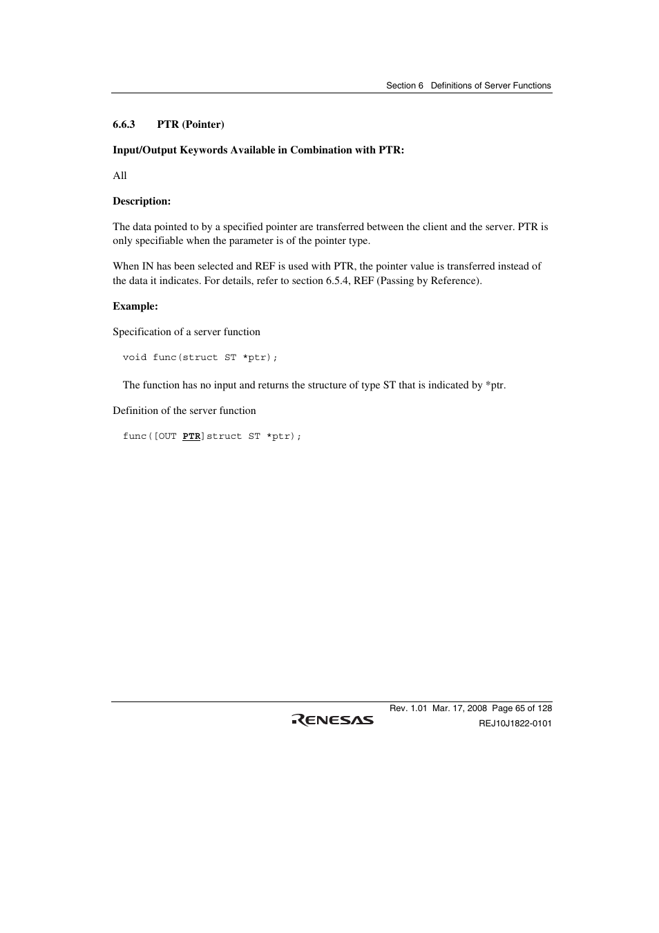 3 ptr (pointer) | Renesas Stub Generator V.1.00 User Manual | Page 77 / 144