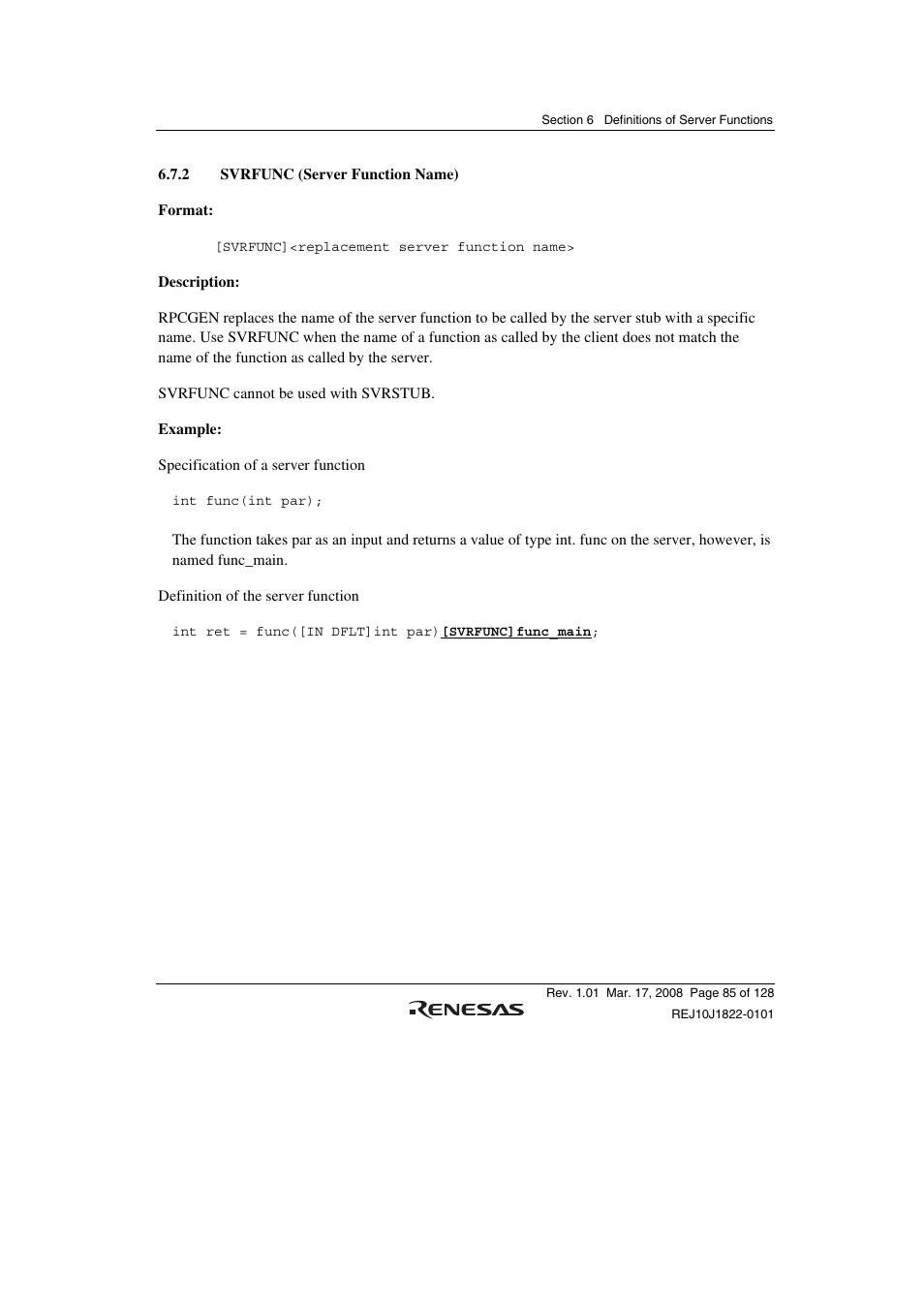 2 svrfunc (server function name) | Renesas Stub Generator V.1.00 User Manual | Page 97 / 144