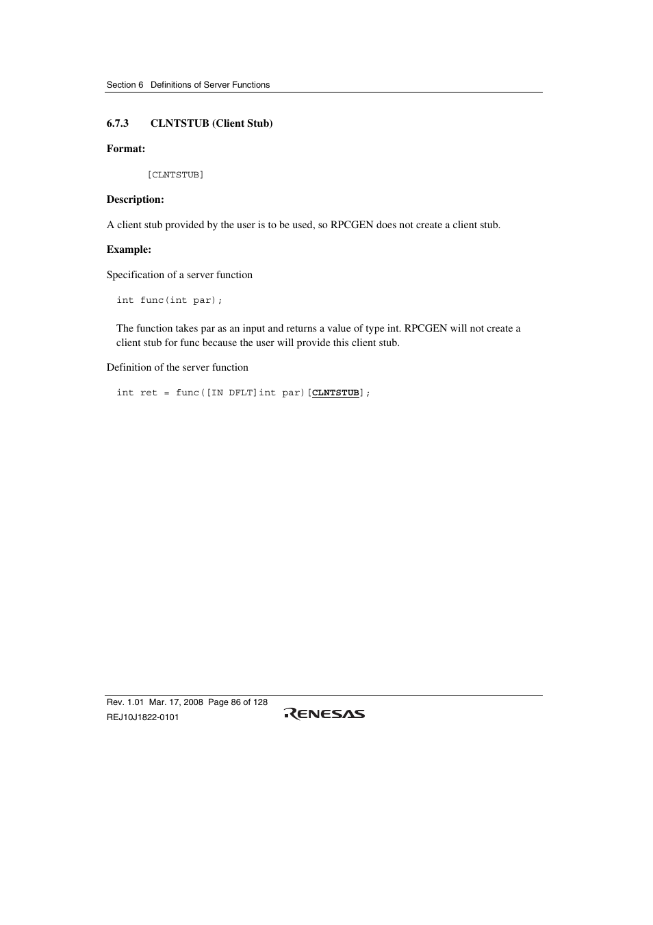 3 clntstub (client stub) | Renesas Stub Generator V.1.00 User Manual | Page 98 / 144