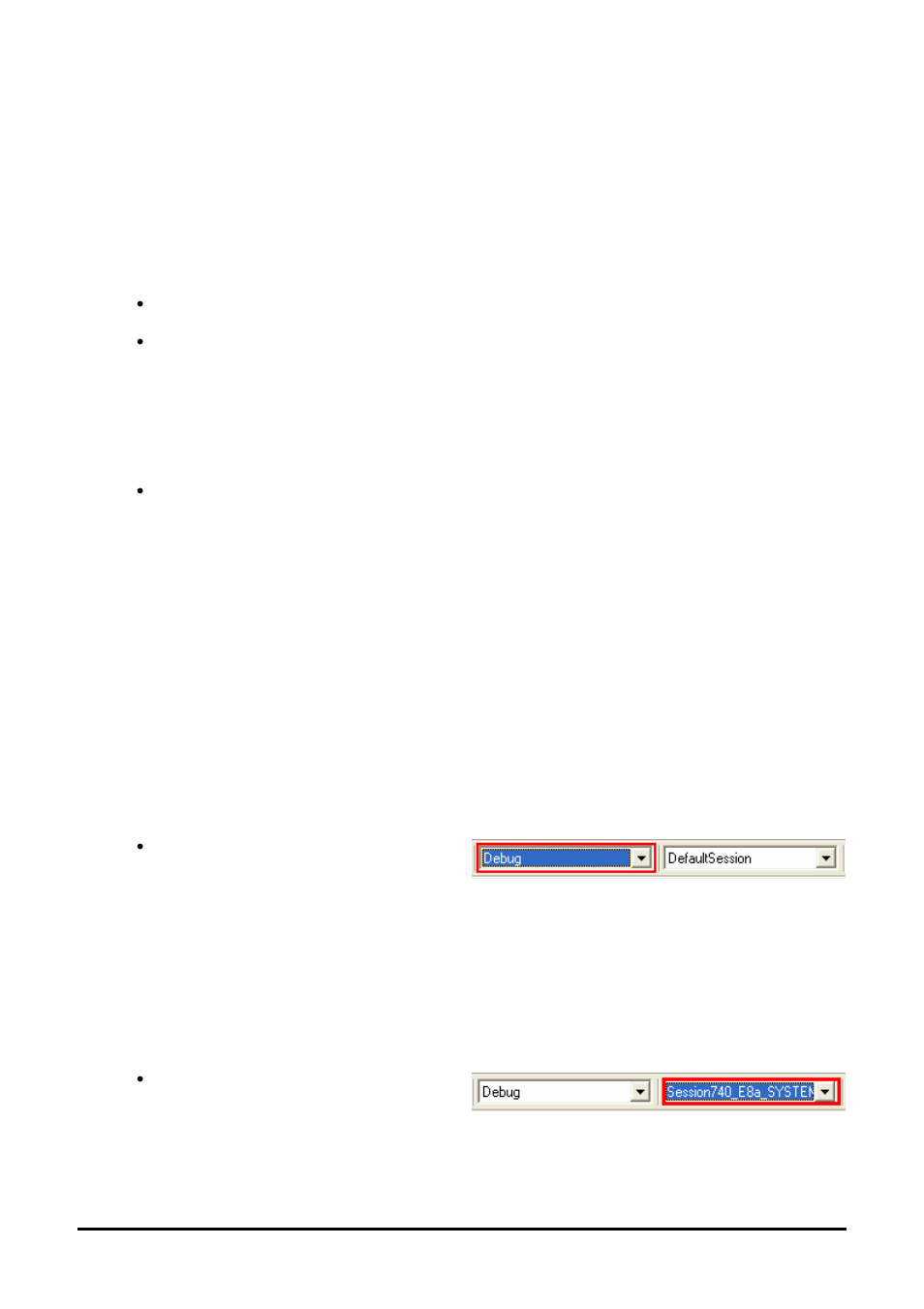 Build configurations and debug sessions, Build configuration, Debug session | Renesas M3T-SRA74 User Manual | Page 9 / 22