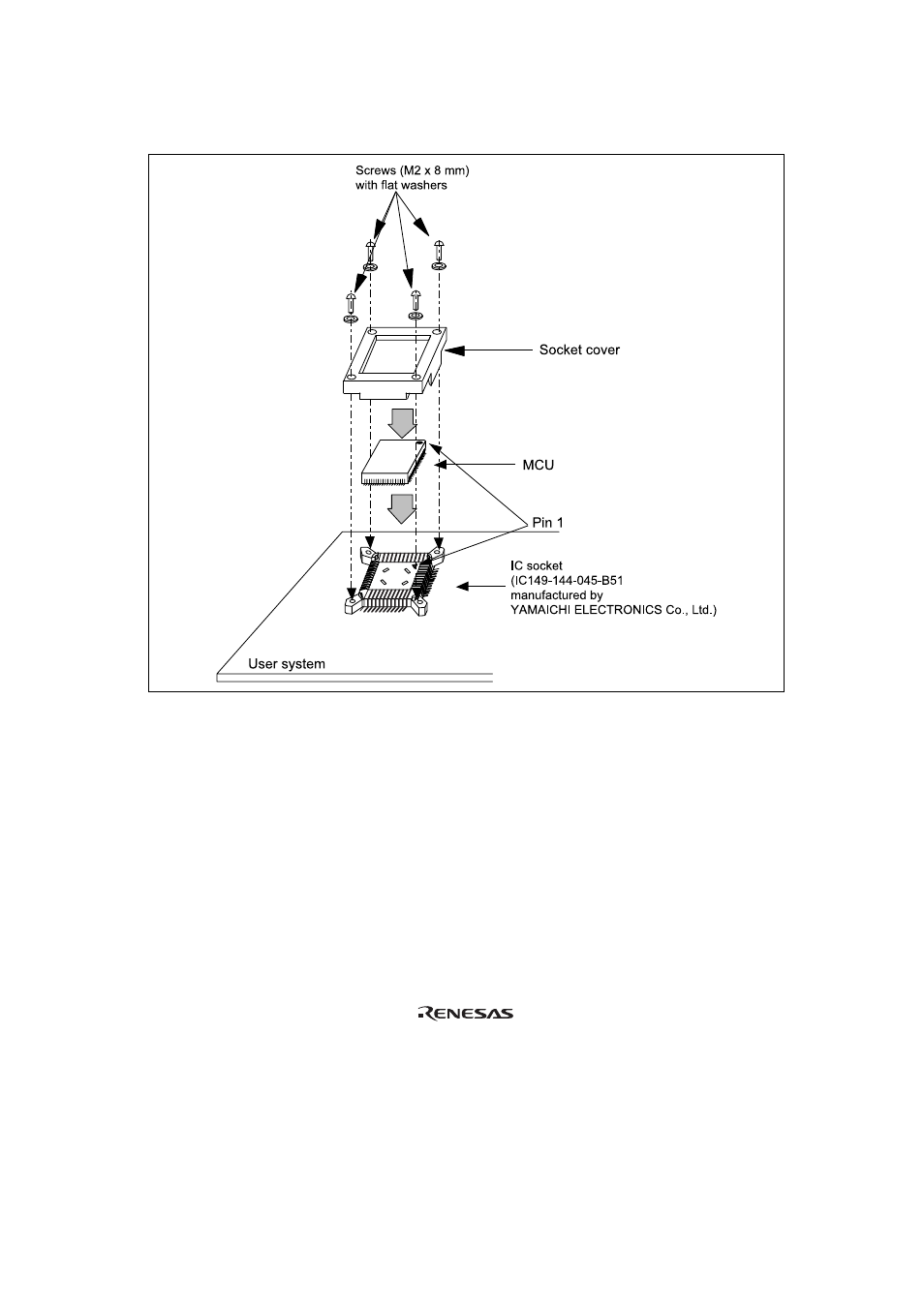 Figure 8installing mcu to user system | Renesas H8S/2378 Series User Manual | Page 17 / 19