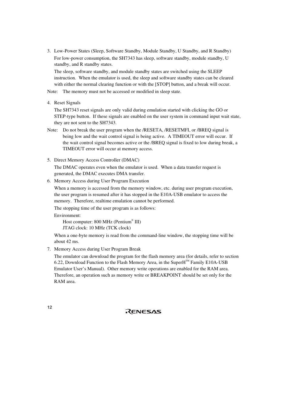 Renesas SuperH Family E10A-USB User Manual | Page 20 / 59