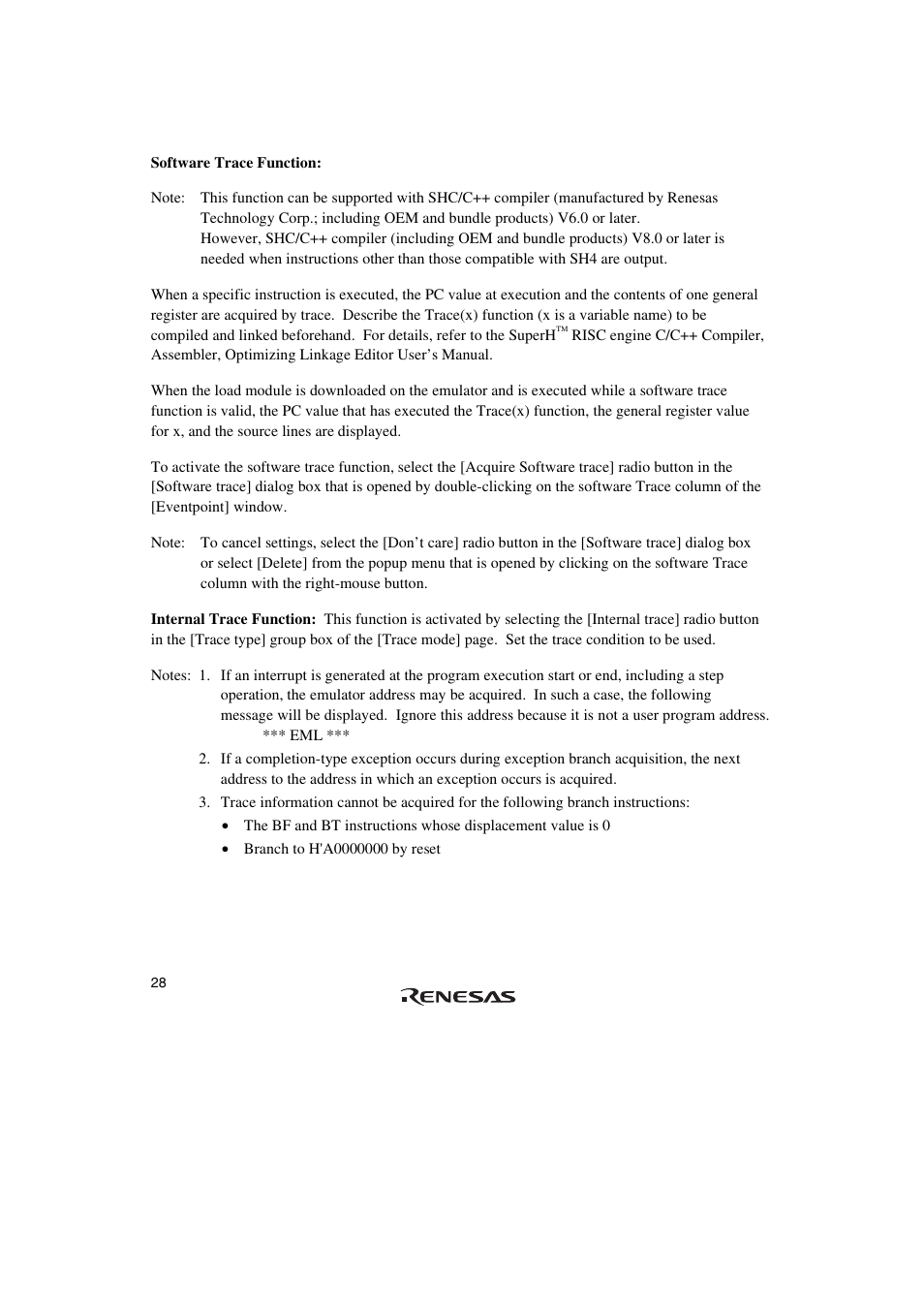 Renesas SuperH Family E10A-USB User Manual | Page 36 / 59